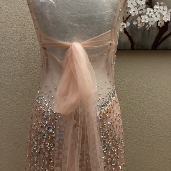 Pink Rhinestones Back Bow tie Mermaid Formal/Prom Dress - Picture 6 of 10